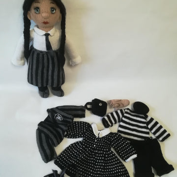 Toy knitting patterns - Wednesday doll clothes
