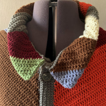Patchwork Hooded Cardigan