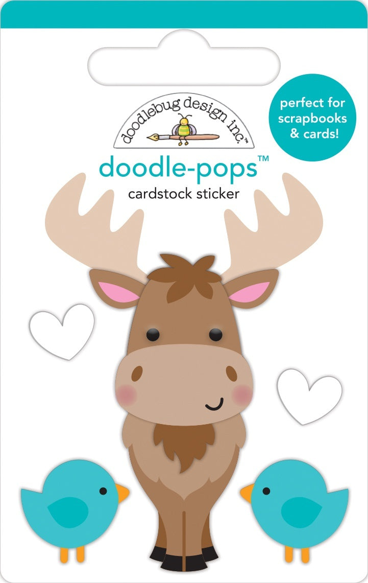 Doodlebug Doodle-Pops 3D Stickers - Bruce, Winter Wonderland