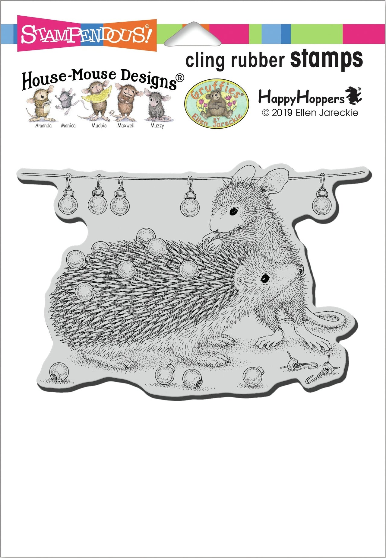 Stampendous House Mouse Cling Stamp - Holiday Hedgehog