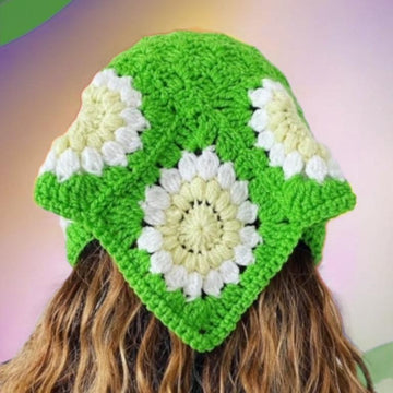 Daisy Crochet Bandana Headscarf