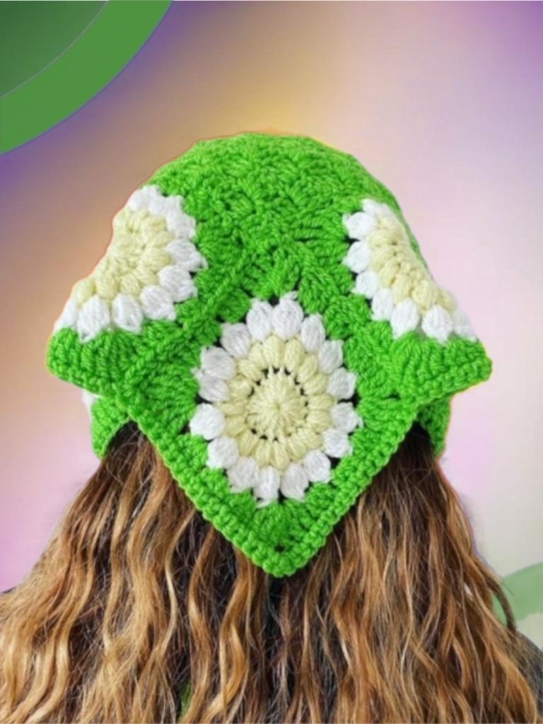 Daisy Crochet Bandana Headscarf