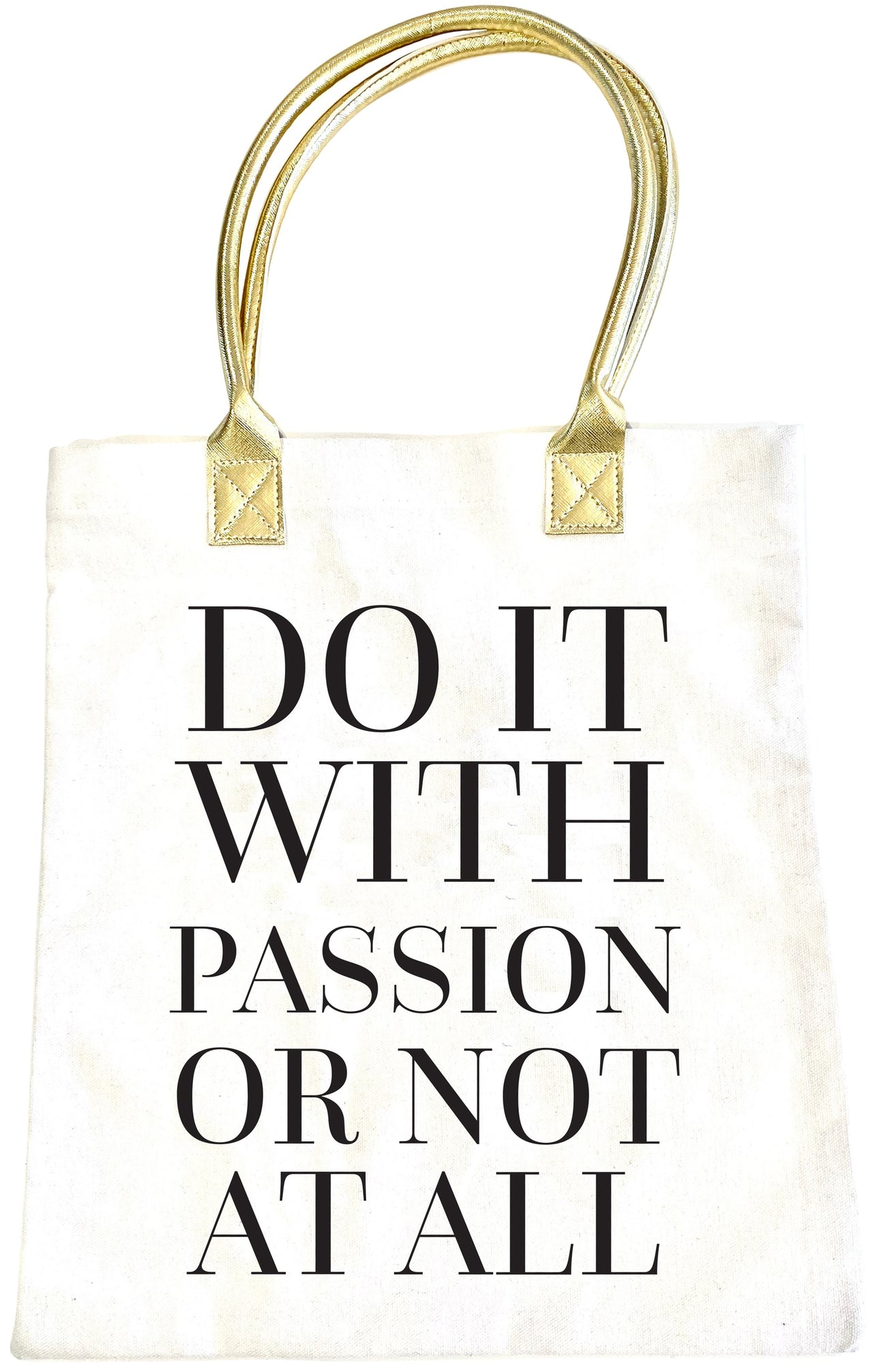 Teresa Collins Totebag 16"X13" - Do It With Passion -White