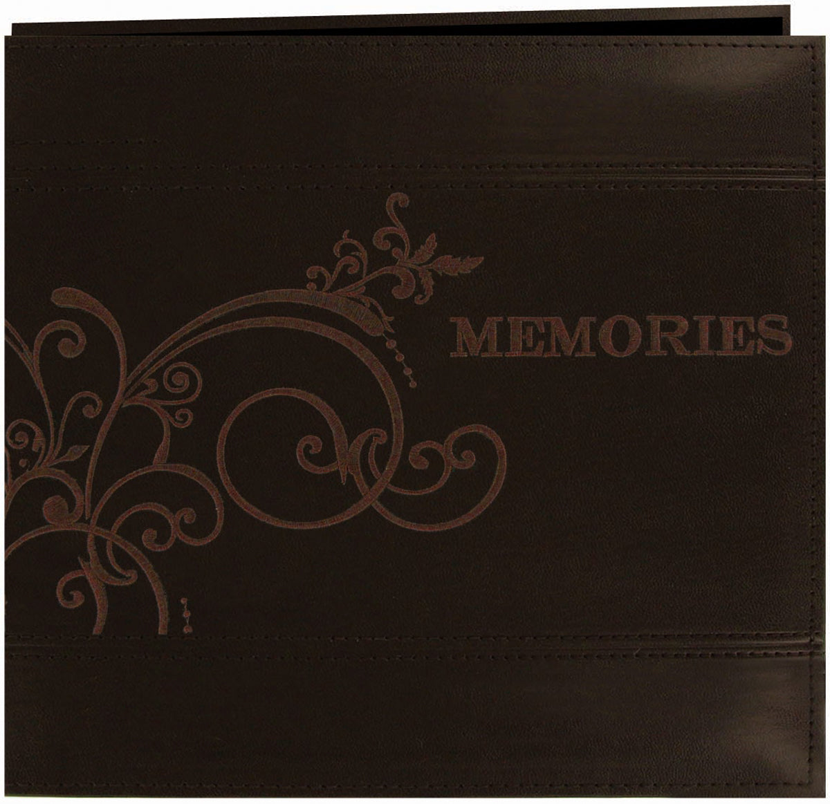 Pioneer Embroidered Leatherette Post Bound Album 12"X12" - Brown