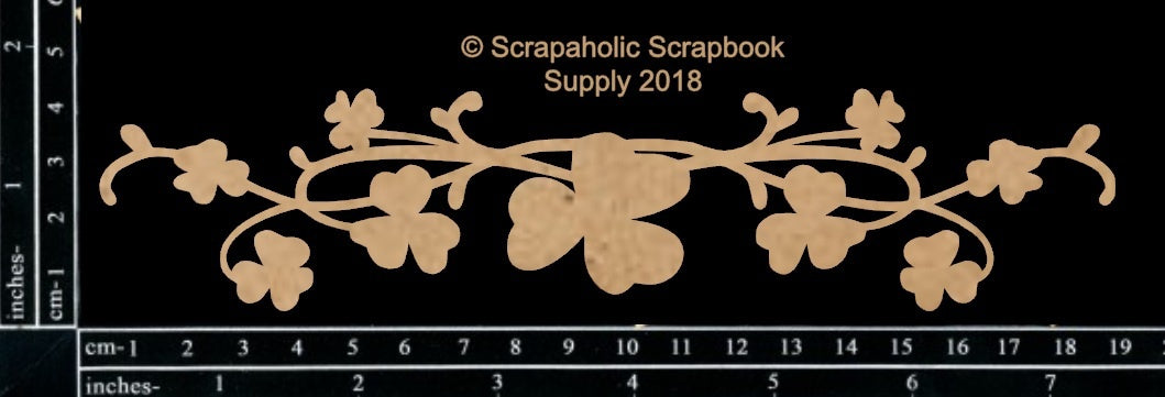 Scrapaholics Laser Cut Chipboard 1.8mm Thick - Shamrock Scroll, 7.5"X1.5"
