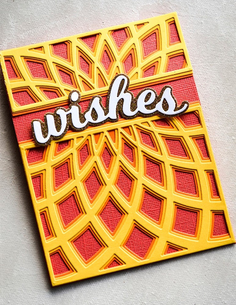 Memory Box Birch Press Designs Dies - Wishes Honey Script
