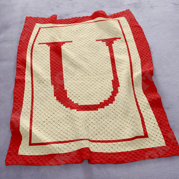 Name Letter-U Baby Blanket C2C CROCHET PATTERN