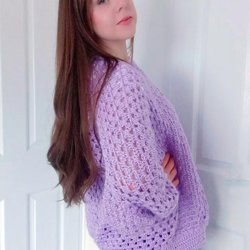 Crochet Lilac Hexagon Cardigan Pattern