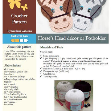 034 Horse's head decor or potholder