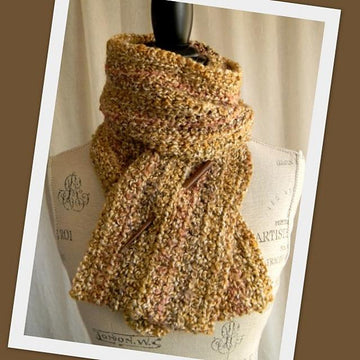 Homespun Scarf with Shawl Stick Crochet Pattern