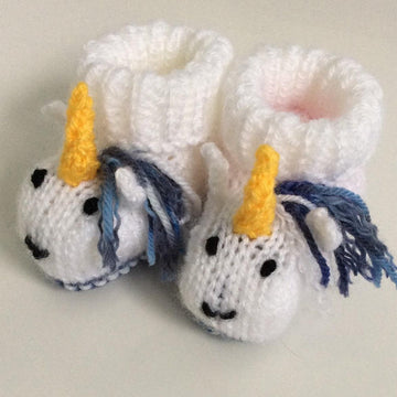 Unicorn baby booties