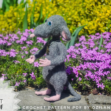 Crochet Pattern Macaroni the rat aninal Amigurumi toy