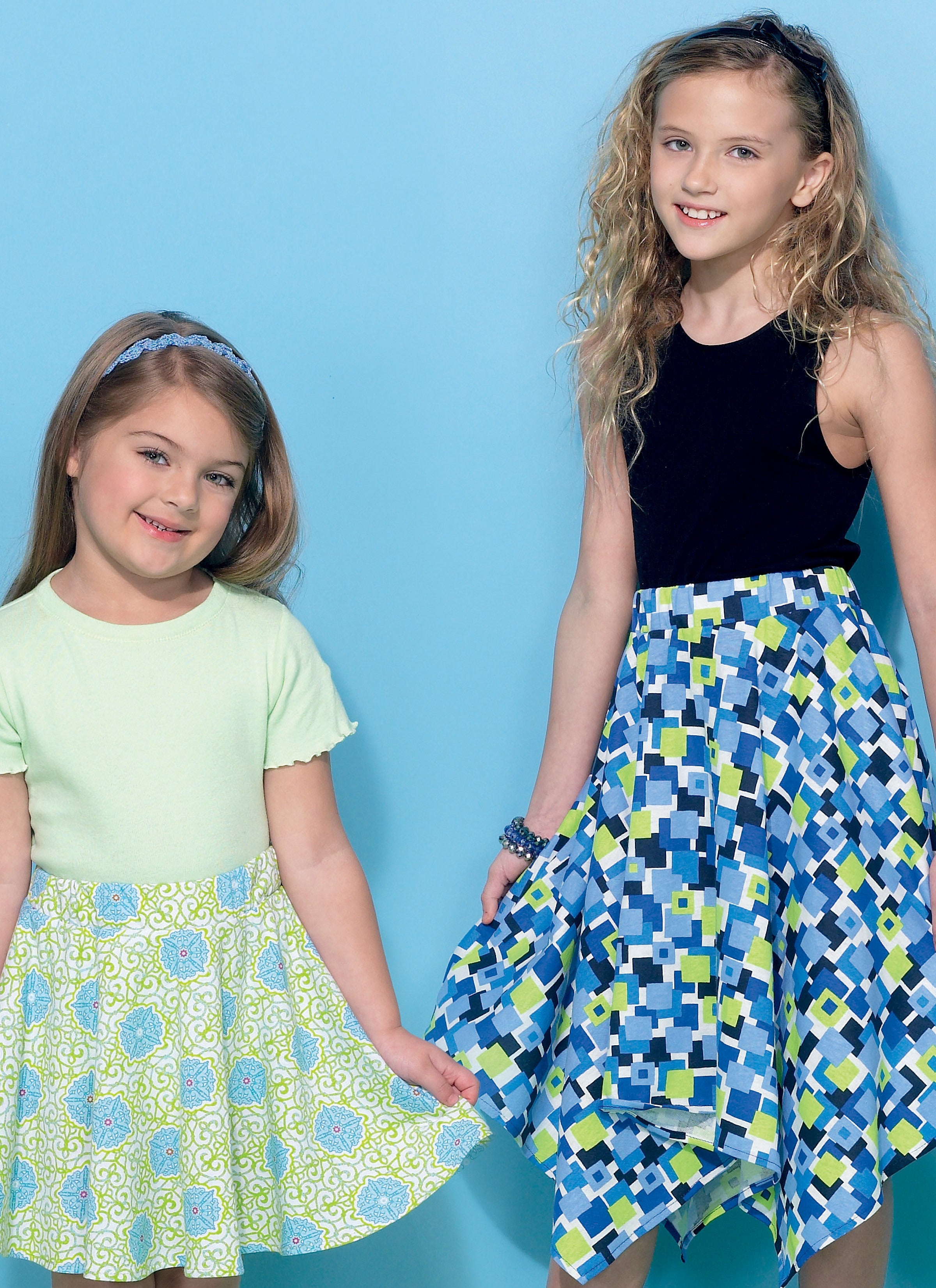 McCall's Children's/Girls' Straight, Handkerchief, or High-Low Hem Skirts M7345 - Sewing Pattern