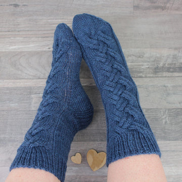 Avocado Cocktail Socks - Cable Knit Sock - German and English