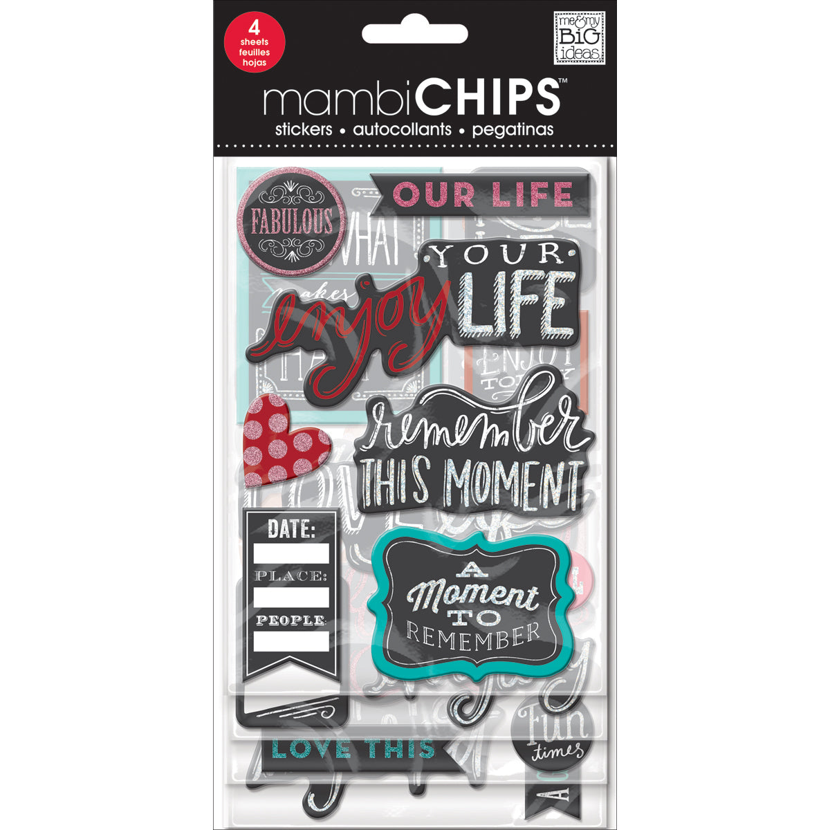 Chipboard Value Pack - Fabulous - Chalk, 31/Pkg