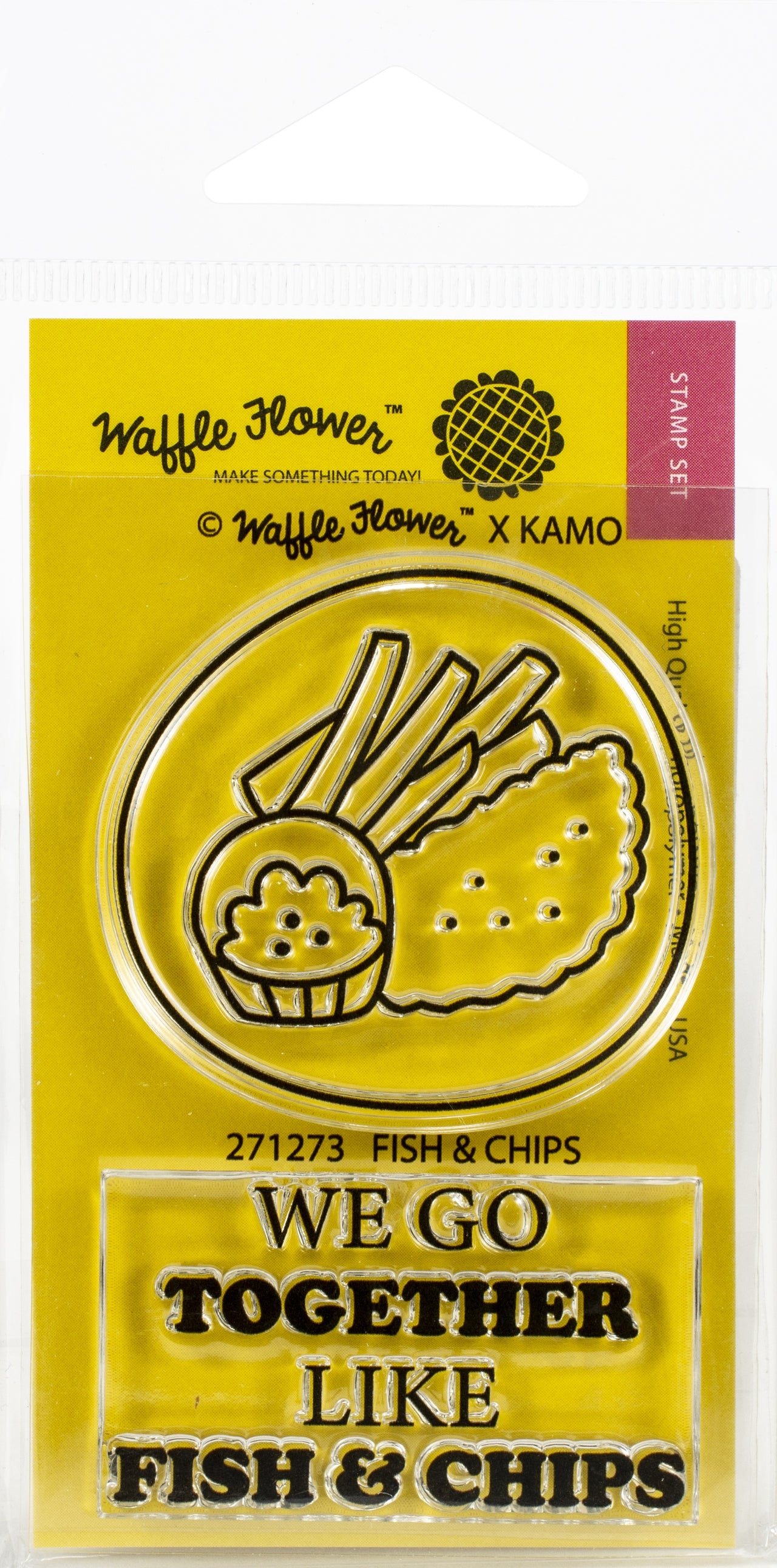 Waffle Flower Crafts Clear Stamps 2"X3" - Fish & Chips