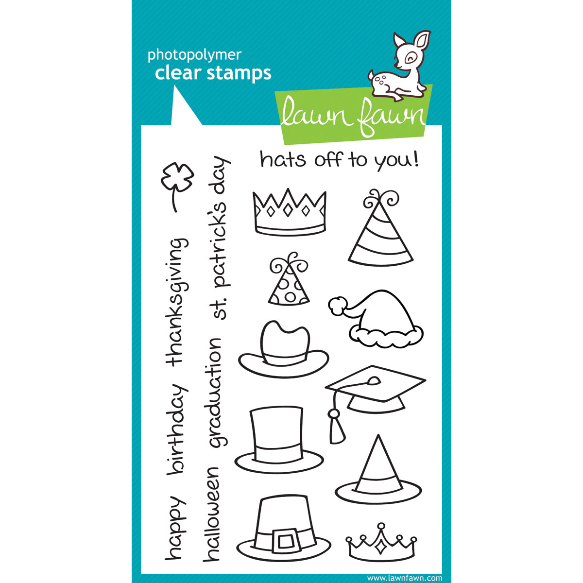 Lawn Fawn Clear Stamps 4"X6" - Hats Off To You