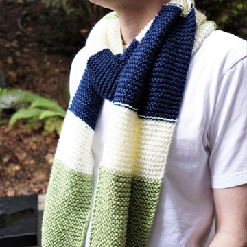 A18 Men's Color Block Scarf