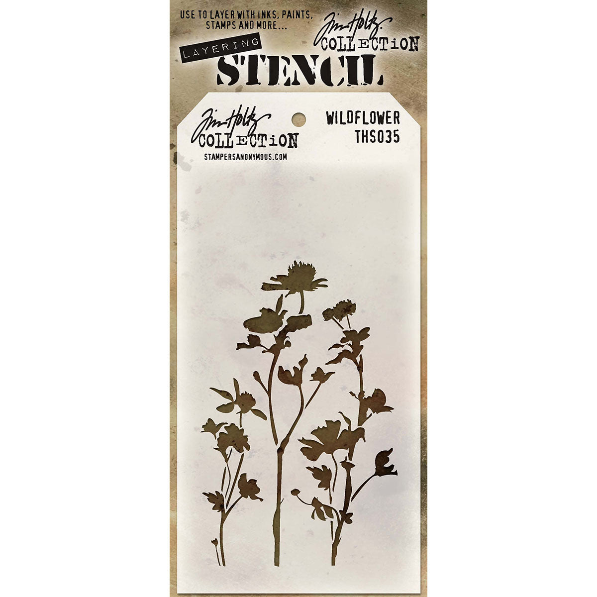 Stampers Anonymous Tim Holtz Layered Stencil 4.125"X8.5" - Wildflower