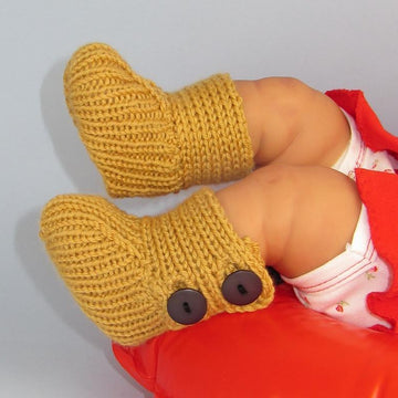 Baby All Rib Button Up Booties (Bootees)
