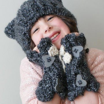 Chunky Kitty Hat and Arm Warmers (Hat006)
