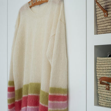 Green & Pink Mohair Sweater
