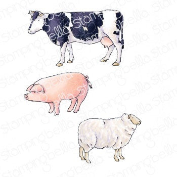 Stamping Bella Cling Stamps - Edgar And Molly's Vintage Farm Animals