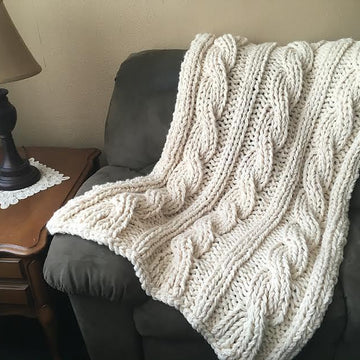 Chunky Cable Knit Blanket