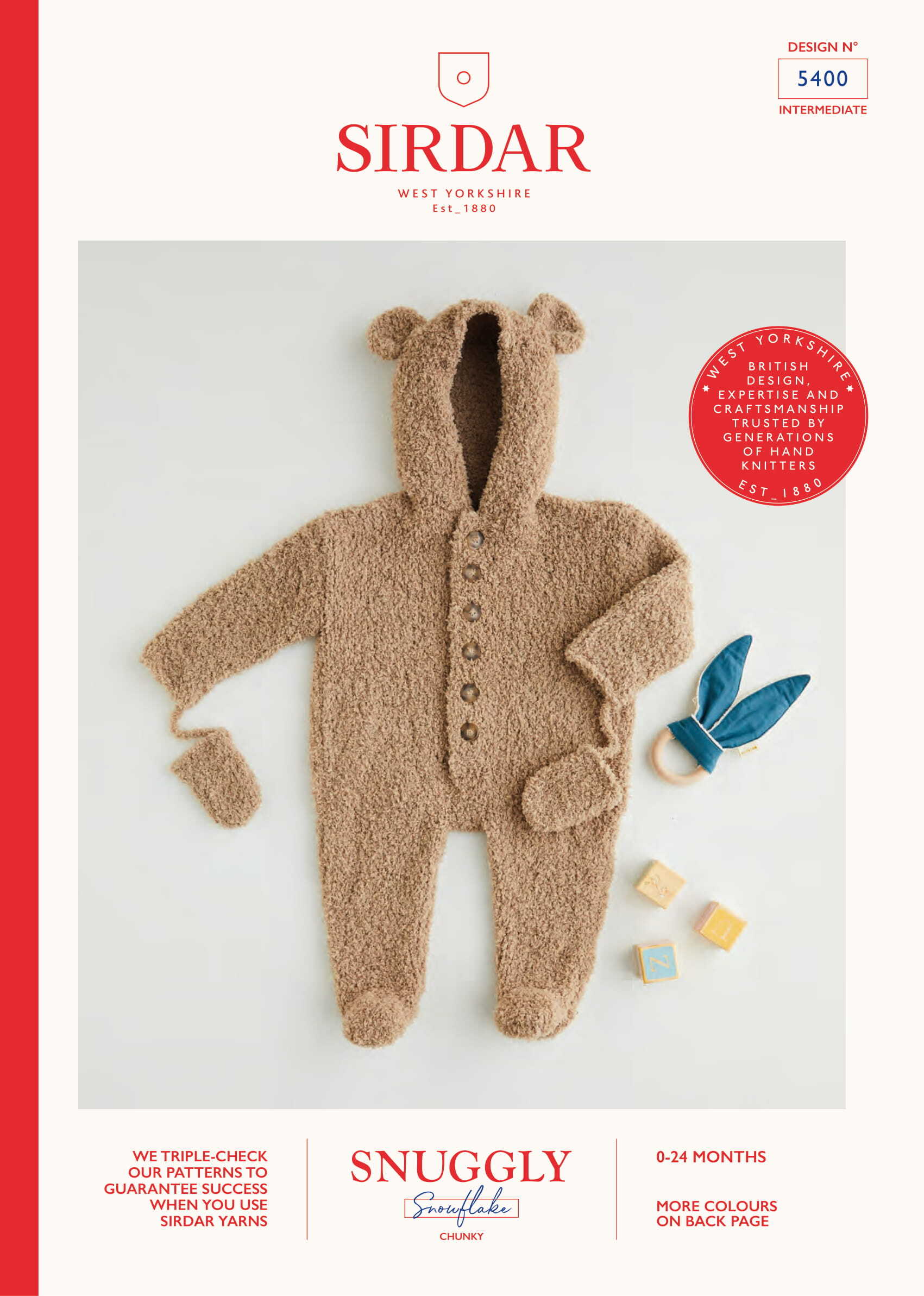 All-in-One & Mittens in Sirdar Snuggly Snowflake Chunky 50g - 5400 - Leaflet