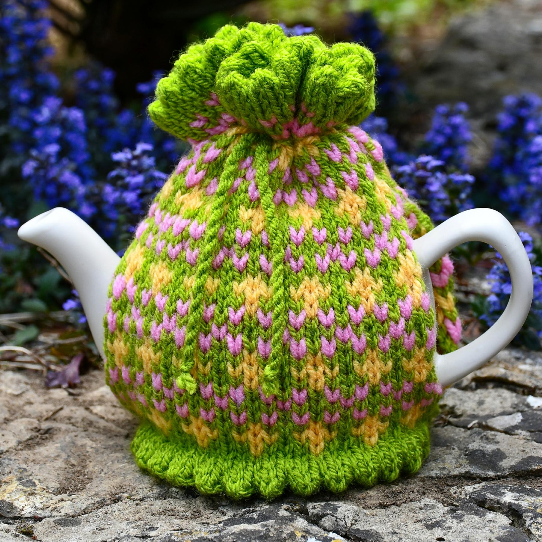 Springtime Fair Isle 2 Cup Teapot Cosy Knitting Pattern