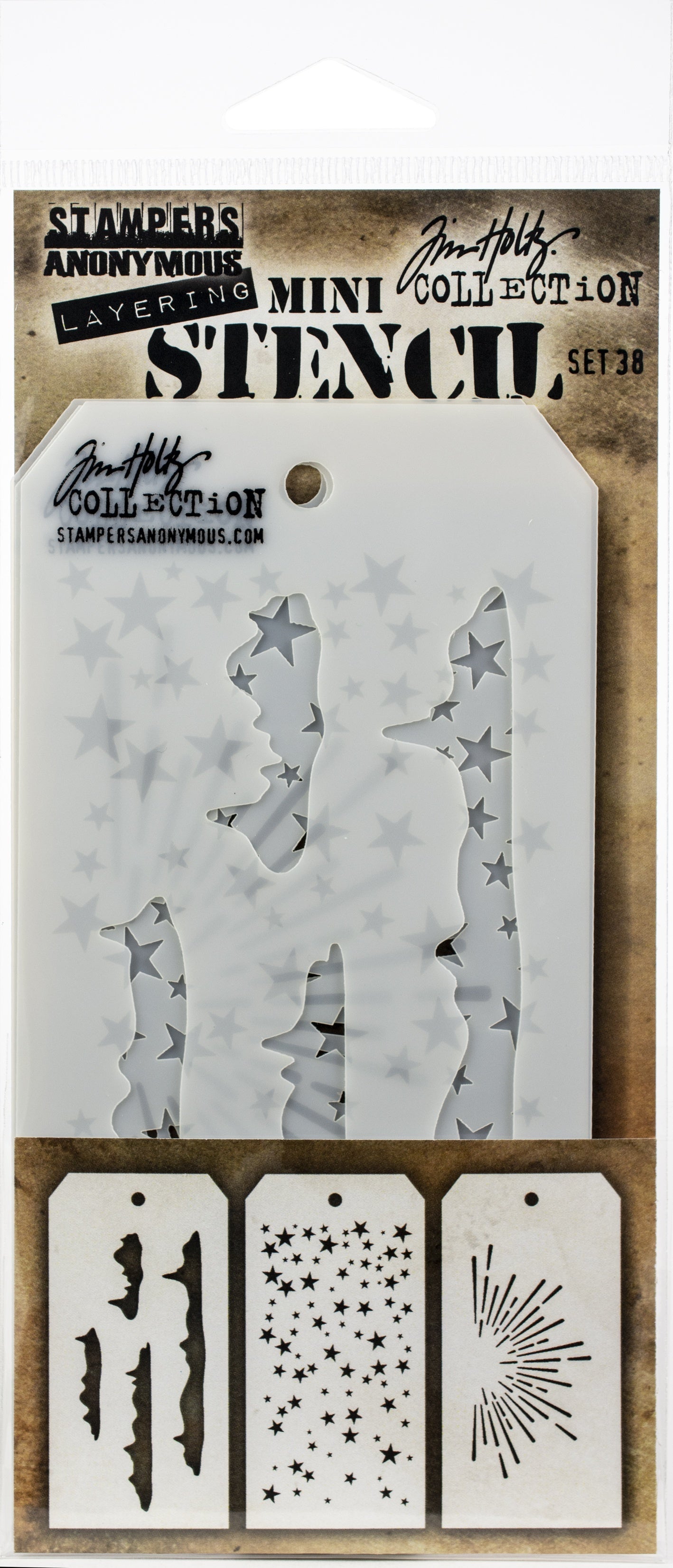 Stampers Anonymous Tim Holtz Mini Layered Stencil Set 3/Pkg - Set #38