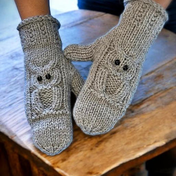 Extra Thick Owl Mittens