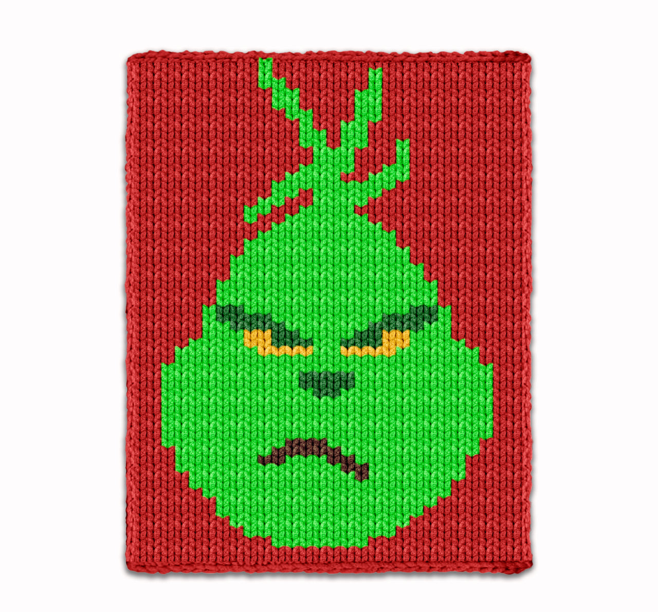 Christmas Grinch - Chunky Blanket - Hand Finger Knitting Pattern