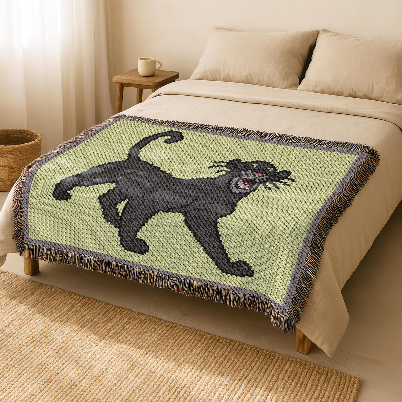 Bagheera Blanket Mowgli Throw C2C CROCHET PATTERN he Jungle Book Crib Twin