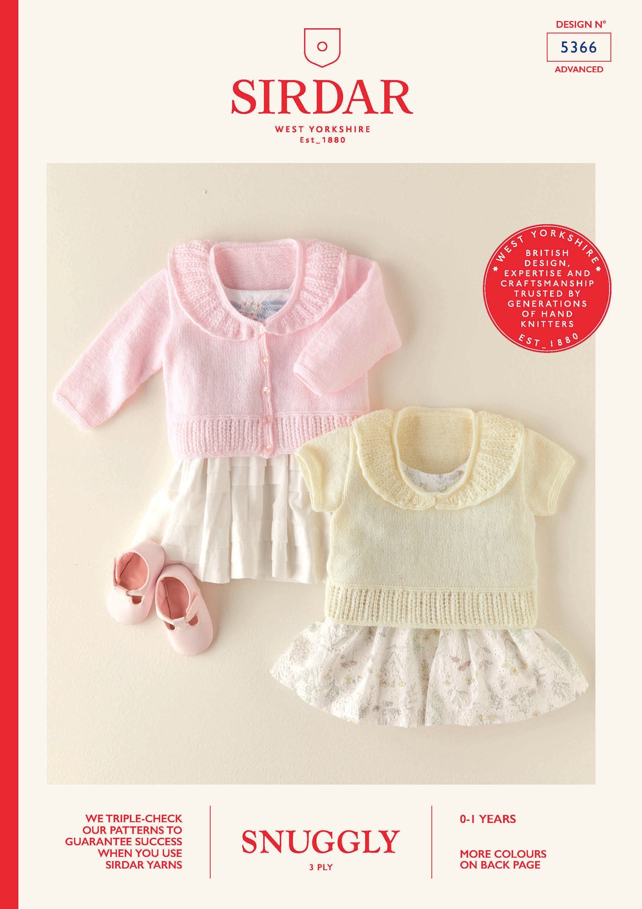 Babies Top & Cardigan in Sirdar Snuggly 3 Ply  - 5366 - Leaflet
