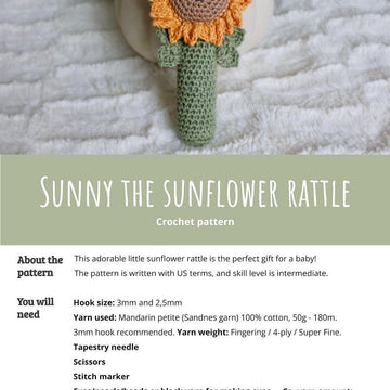 Sunny the sunflower baby rattle