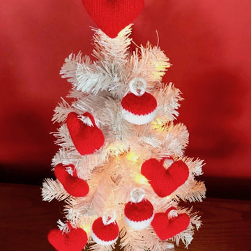 Red Heart Decoration in King Cole Glitz DK