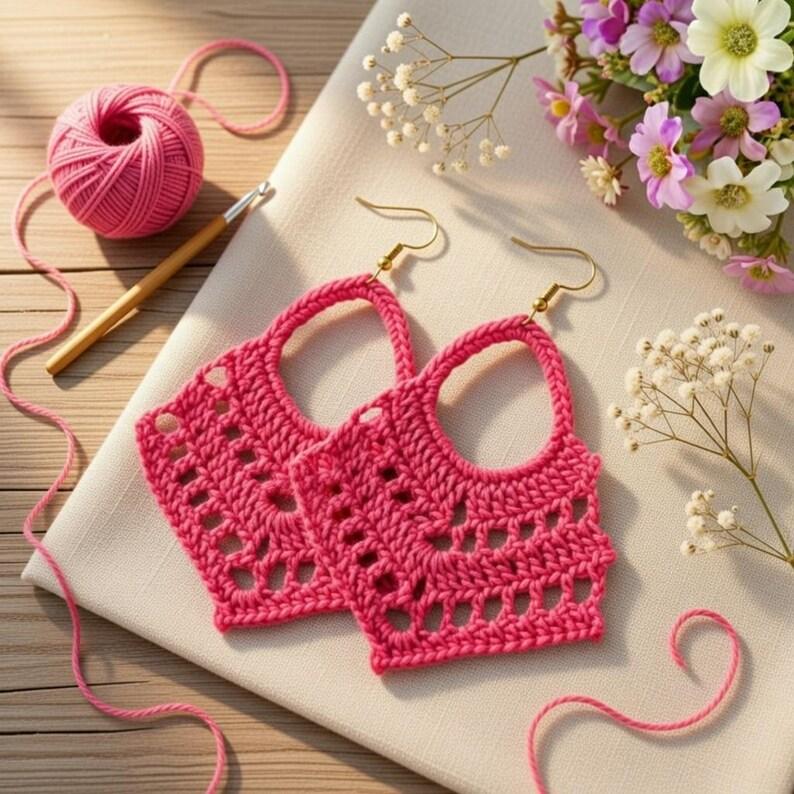 Crochet Leaf Earrings Pattern – Jewelry PDF + Video Tutorial.