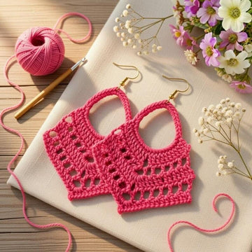 Crochet leaf earrings pattern