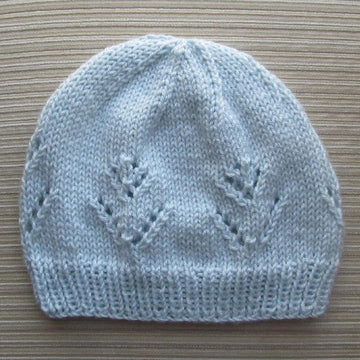 Blue Hat with Lacy Flowers in Size Adult