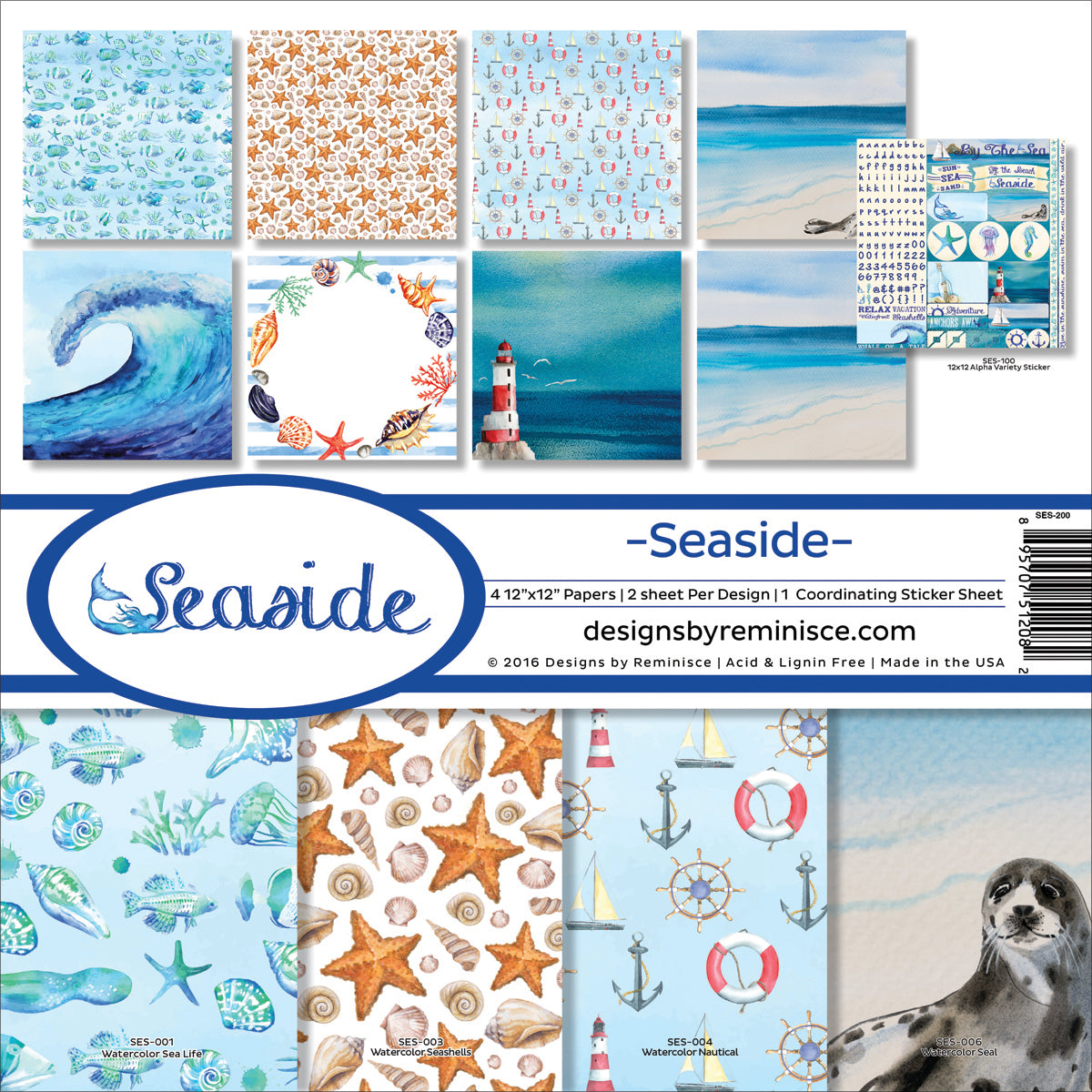 Reminisce Collection Kit 12"X12" - Seaside