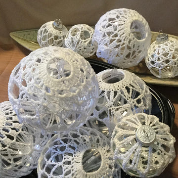 Large Lace Covered Ornaments