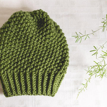 Moss Stitch Slouch Hat made with King Cole Big Value Super Chunky Yarn
