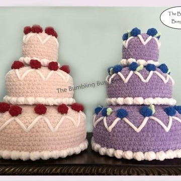 3 TIER CAKE 2 in 1 Crochet Pattern (Strawberry & Blueberry options included)