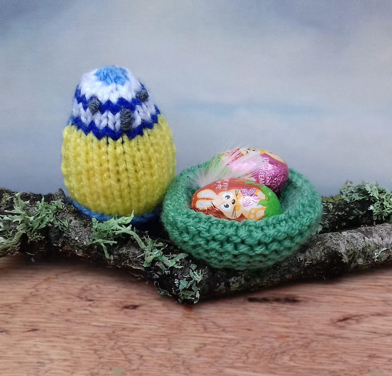 Blue Tit & Mini Egg Nest - Creme Egg Cover