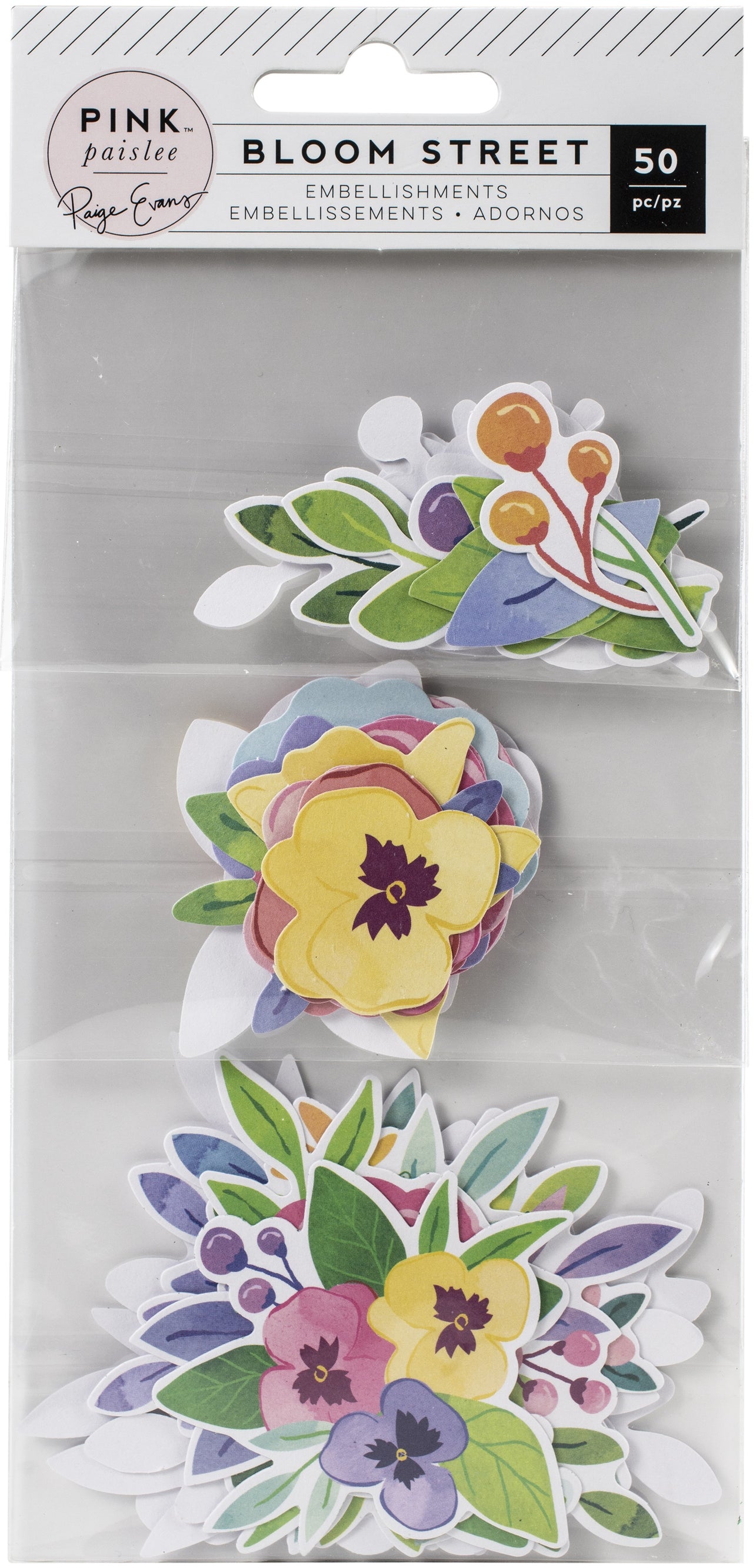 American Crafts Paige Evans Bloom Street Ephemera Cardstock Die-Cuts 50/Pkg - Mixed Floral