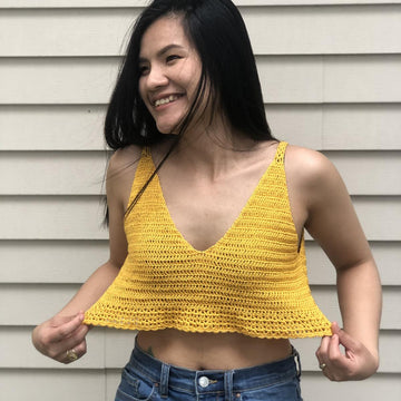 V- cut halter top