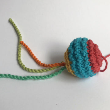 Knitted cat toys