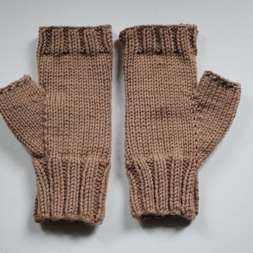 Amberley Fingerless Gloves - knitted in the round