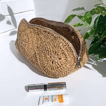 Raffia Cosmetic Bag